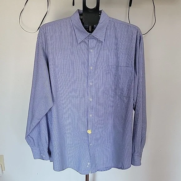 cherokee dress shirts CHEROKEE Men's Dress Shirt Button Down Long Sleeve Blue size Large